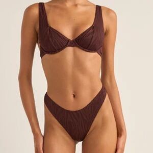 NWOT Rhythm amazon 2 piece swimsuit in chocolate